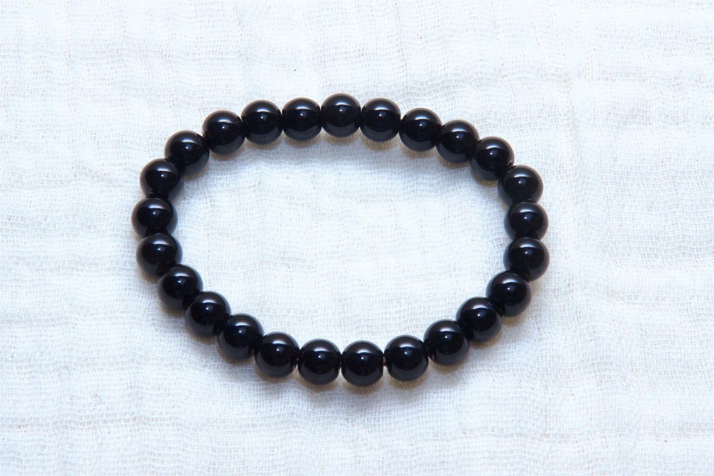 Stone Bracelet | Obsidian - beaded bracelets, black, Bracelet, crystals, healing stones, obsidian, stone - Wander Emporium