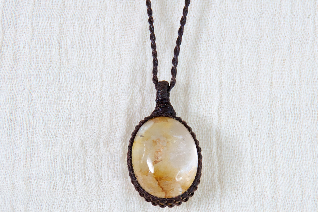 Garden Quartz Necklace | Large - garden quartz, healing stones, jewelry, necklace, soothing, spiritual connection - Wander Emporium