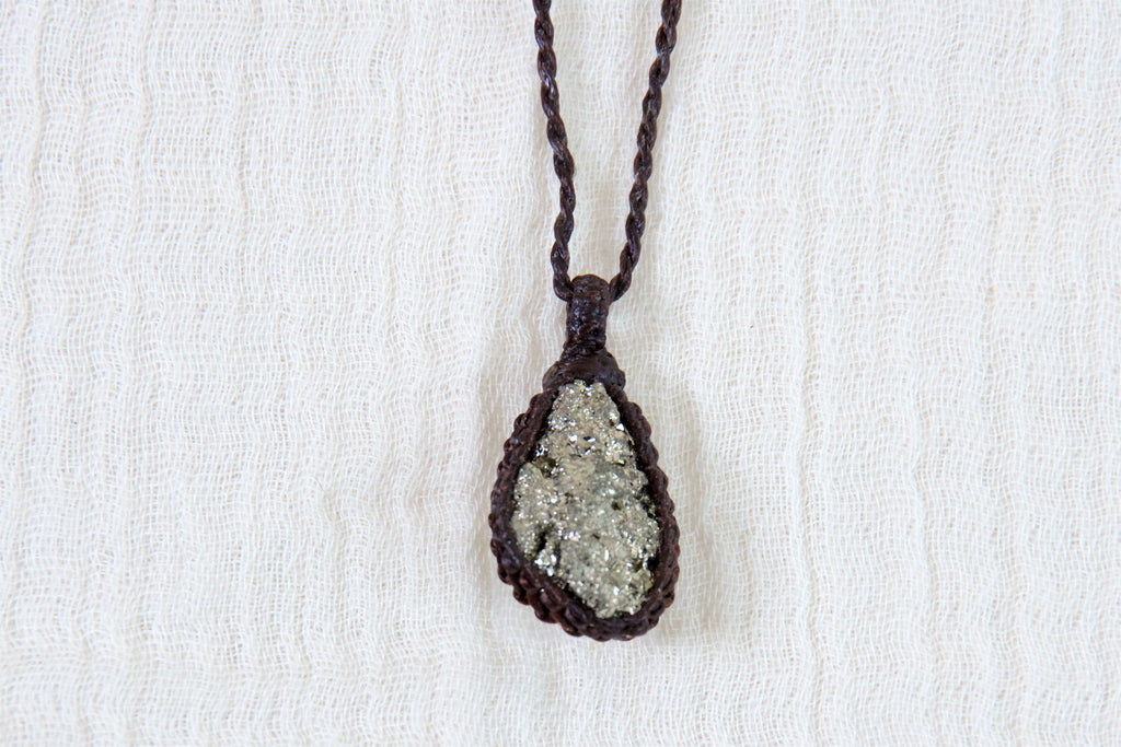 Pyrite Necklace - confidence, healing stones, jewelry, motivation, necklace, protection, pyrite - Wander Emporium