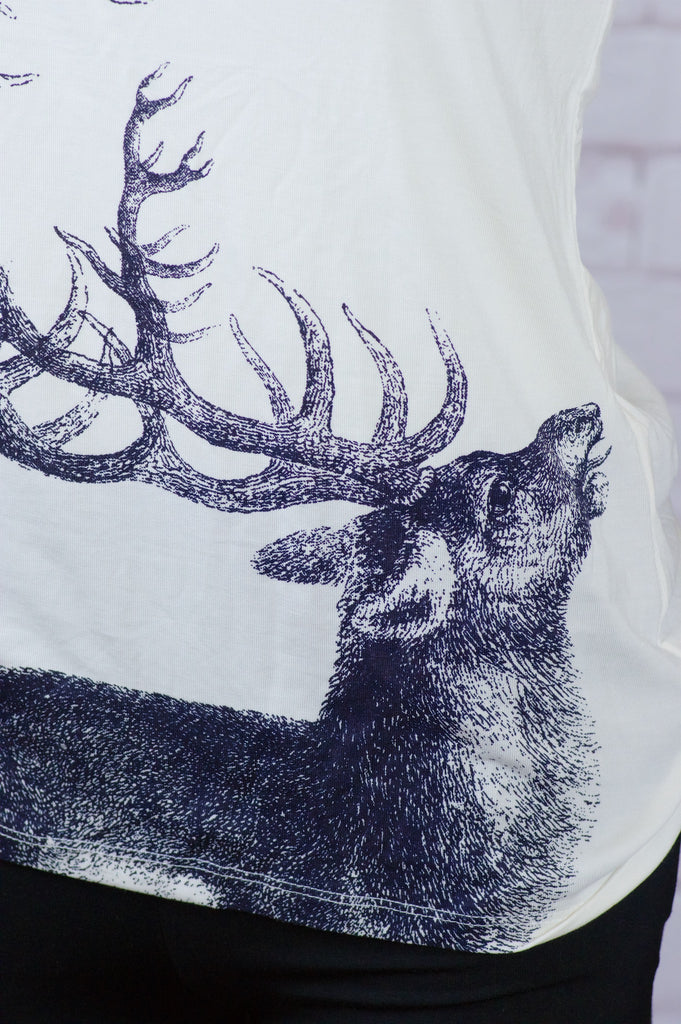 Fitted T-shirt - antlers, deer, fitted, girl, girls, top, tshirt - Wander Emporium