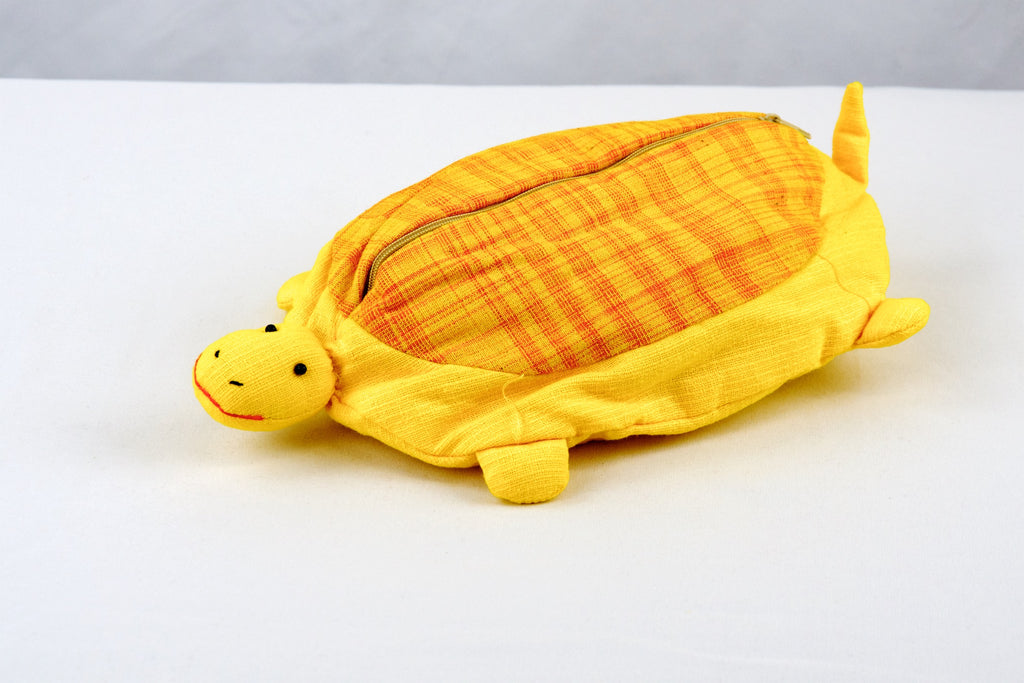 Turtle Pencil Case - hill tribe, plush toy, pouch, Turtle, whimsical - Wander Emporium