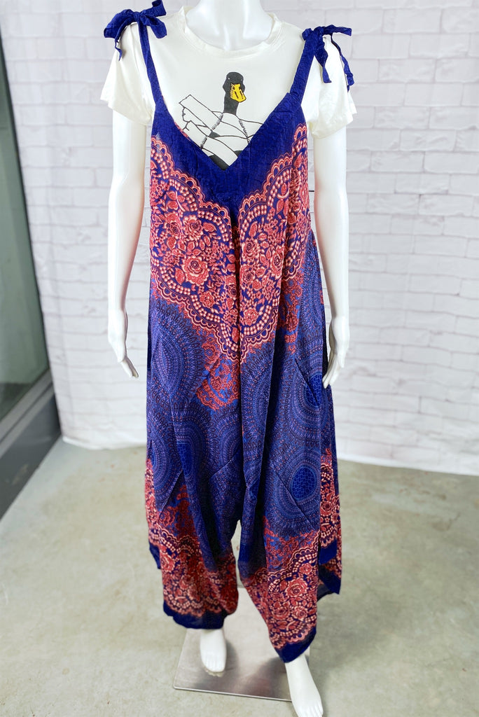 Romper | Boho Pattern - boho, clothing, cotton, ethnic, festival clothing, hippie style, jumpsuit, overalls, PATTERN, plain, romper, rompers, summer, thai, Tie  Dye - Wander Emporium
