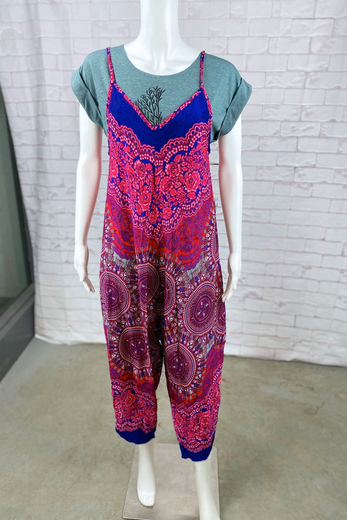 Romper | Boho Pattern - boho, clothing, cotton, ethnic, festival clothing, hippie style, jumpsuit, overalls, PATTERN, plain, romper, summer, thai, Tie  Dye - Wander Emporium