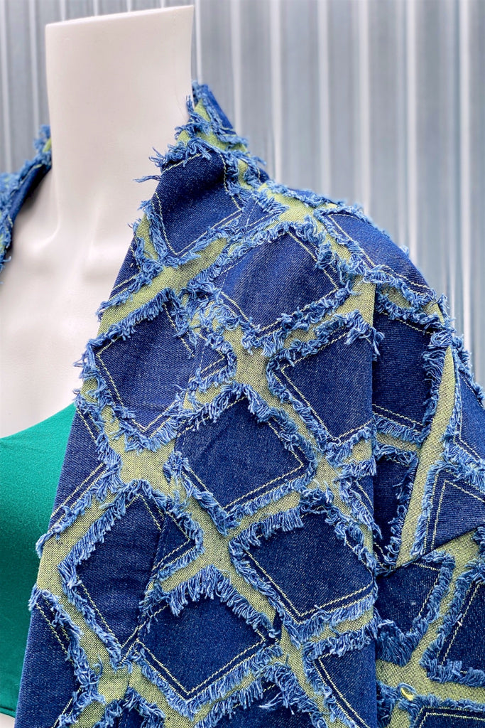 Modern Kimono Cardigan | Jean - 3/4 sleeves, cardigan, clothing, comfy, ethnic, fun, graphic pattern, jacket, jean, Kimono, new, new clothing, PATTERN - Wander Emporium