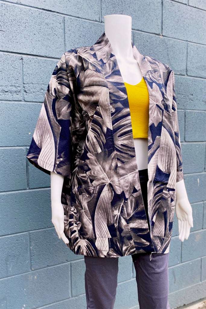 Modern Kimono Cardigan | Leaves - 3/4 sleeves, cardigan, clothing, comfy, ethnic, flowers, fun, graphic pattern, jacket, Kimono, leaves, new, new clothing, PATTERN - Wander Emporium