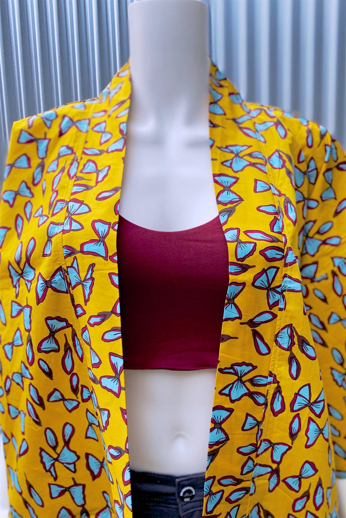 Modern Kimono Cardigan | Butterfly - 3/4 sleeves, butterfly, cardigan, clothing, comfy, ethnic, flowers, fun, graphic pattern, jacket, Kimono, new, new clothing, PATTERN - Wander Emporium