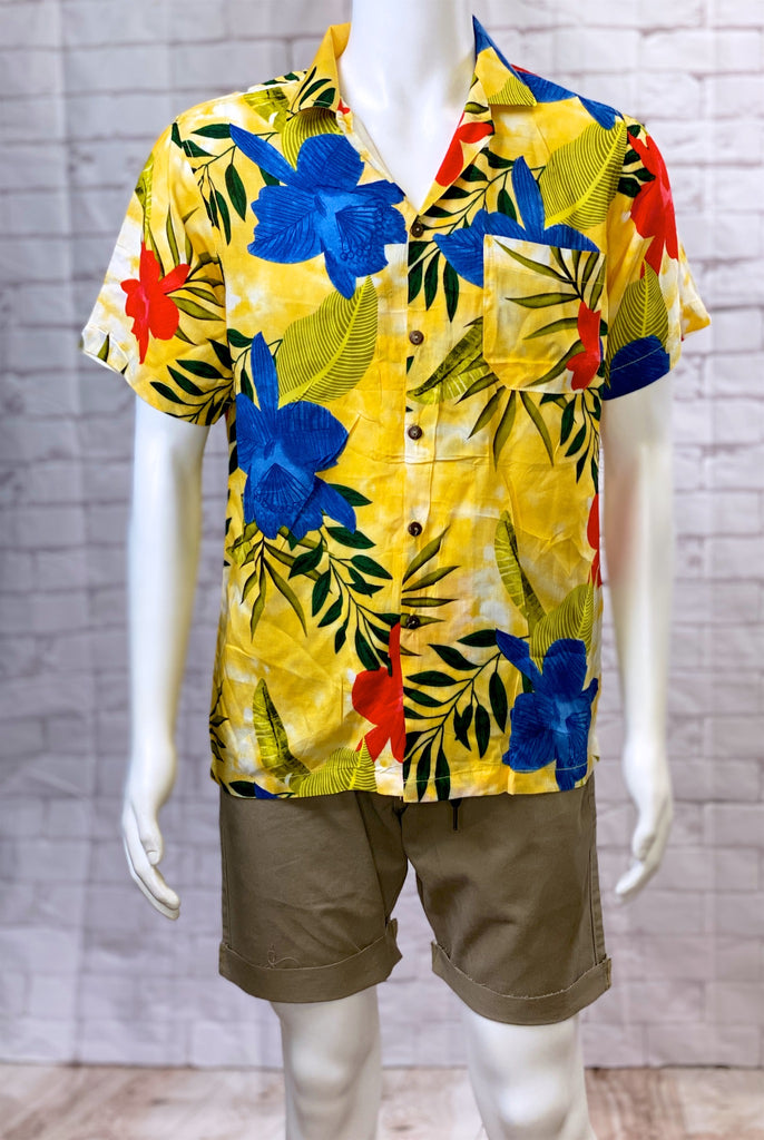 Hawaiian Button-ups - button up, floral, Hawaii, Hawaiian, Hawaiian vibes, short sleeves - Wander Emporium