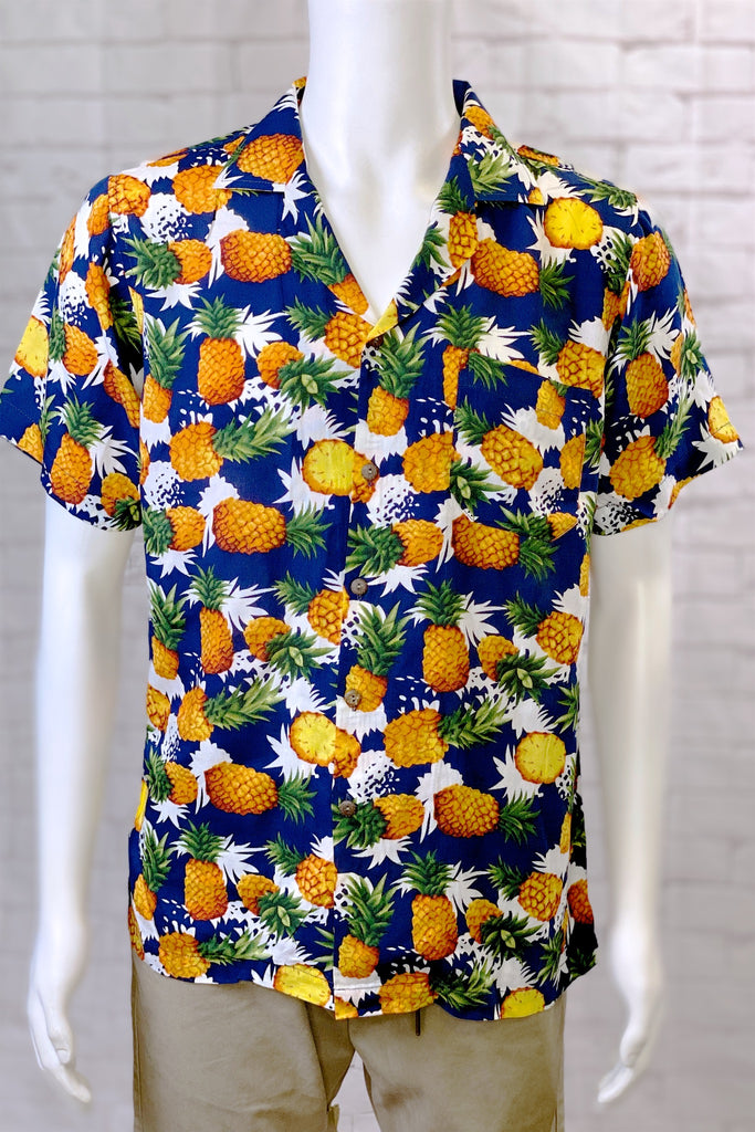 Hawaiian Button-ups - button up, floral, Hawaii, Hawaiian, Hawaiian vibes, Pineapples, short sleeves, Tropical - Wander Emporium