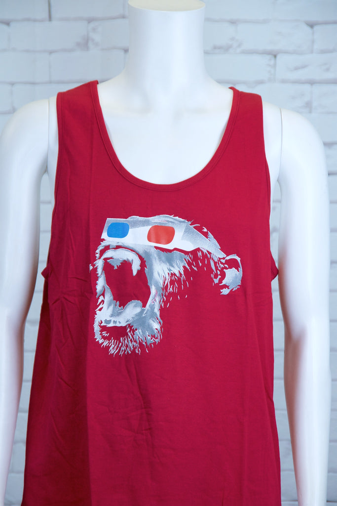 Tank Top | 3D Monkey - 3d glasses, aqua, black, colours, graphic, green, man, men, monkey, red, see no evil, Tank Top, teal, unisex, world - Wander Emporium