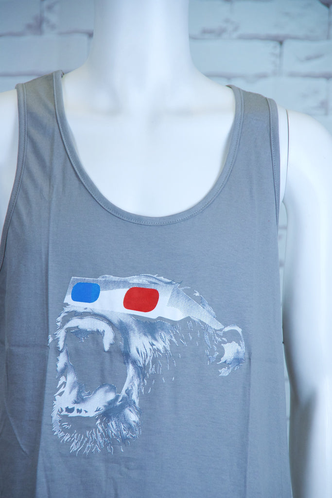 Tank Top | 3D Monkey - 3d glasses, aqua, black, colours, graphic, green, man, men, monkey, red, see no evil, Tank Top, teal, unisex, world - Wander Emporium