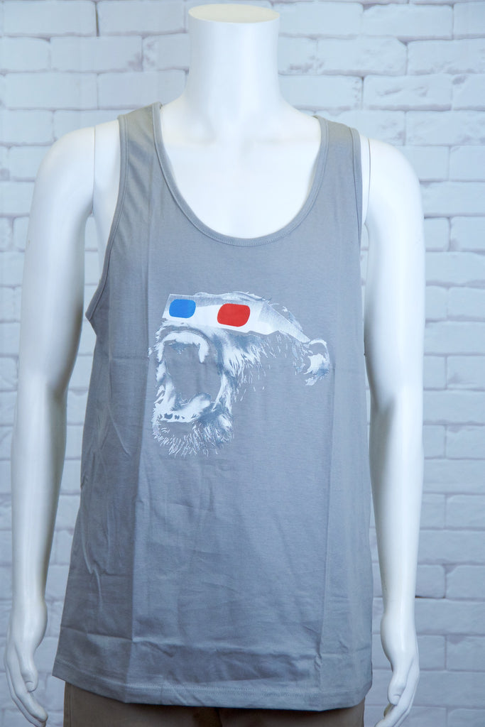 Tank Top | 3D Monkey - 3d glasses, aqua, black, colours, graphic, green, man, men, monkey, red, see no evil, Tank Top, teal, unisex, world - Wander Emporium