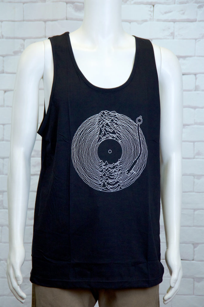 Tank Top | Record Player - aqua, beach, beach vibes, black, colours, graphic, green, man, men, record player, records, red, Tank Top, teal, unisex, world - Wander Emporium