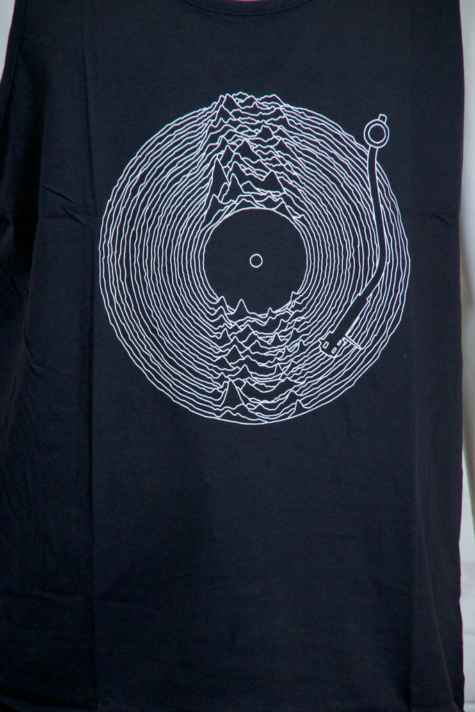 Tank Top | Record Player - aqua, beach, beach vibes, black, colours, graphic, green, man, men, record player, records, red, Tank Top, teal, unisex, world - Wander Emporium