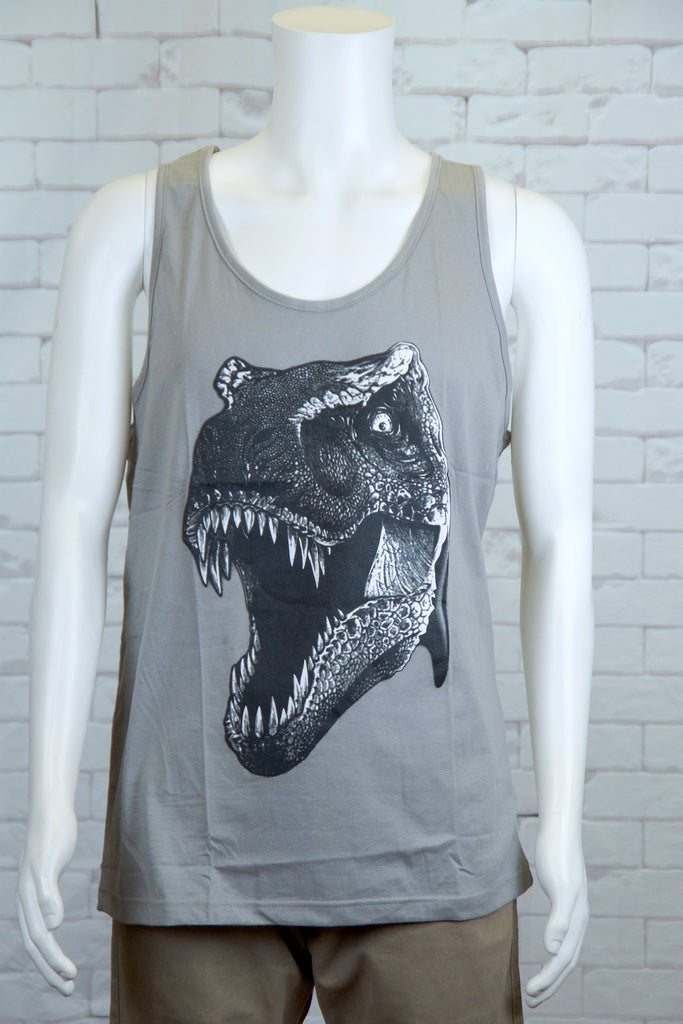 Tank Top | T-Rex - aqua, beach, beach vibes, black, colours, graphic, green, man, men, red, T-rex, Tank Top, teal, unisex, world - Wander Emporium