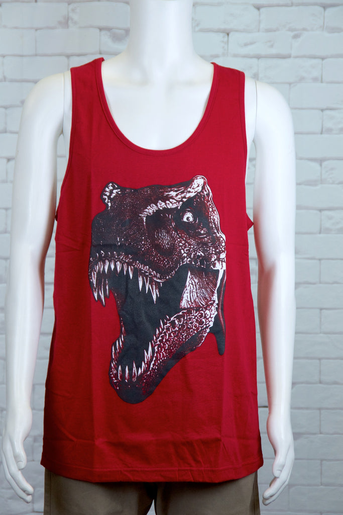 Tank Top | T-Rex - aqua, beach, beach vibes, black, colours, graphic, green, man, men, red, T-rex, Tank Top, teal, unisex, world - Wander Emporium