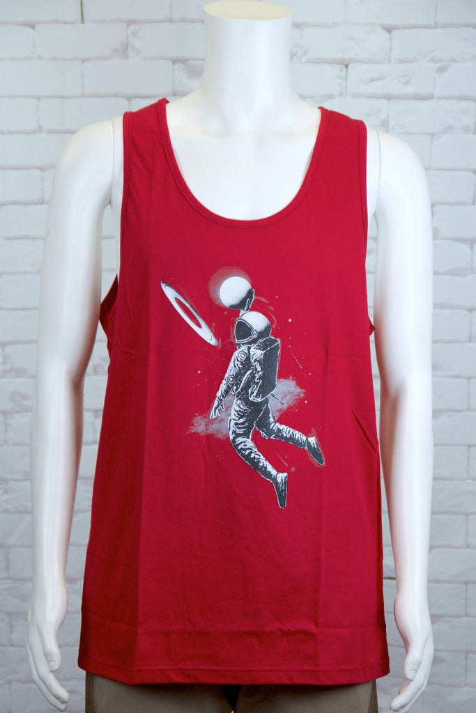 Tank Top | Space Basketball - aqua, beach, beach vibes, black, colours, graphic, green, man, men, red, Tank Top, teal, unisex, world - Wander Emporium