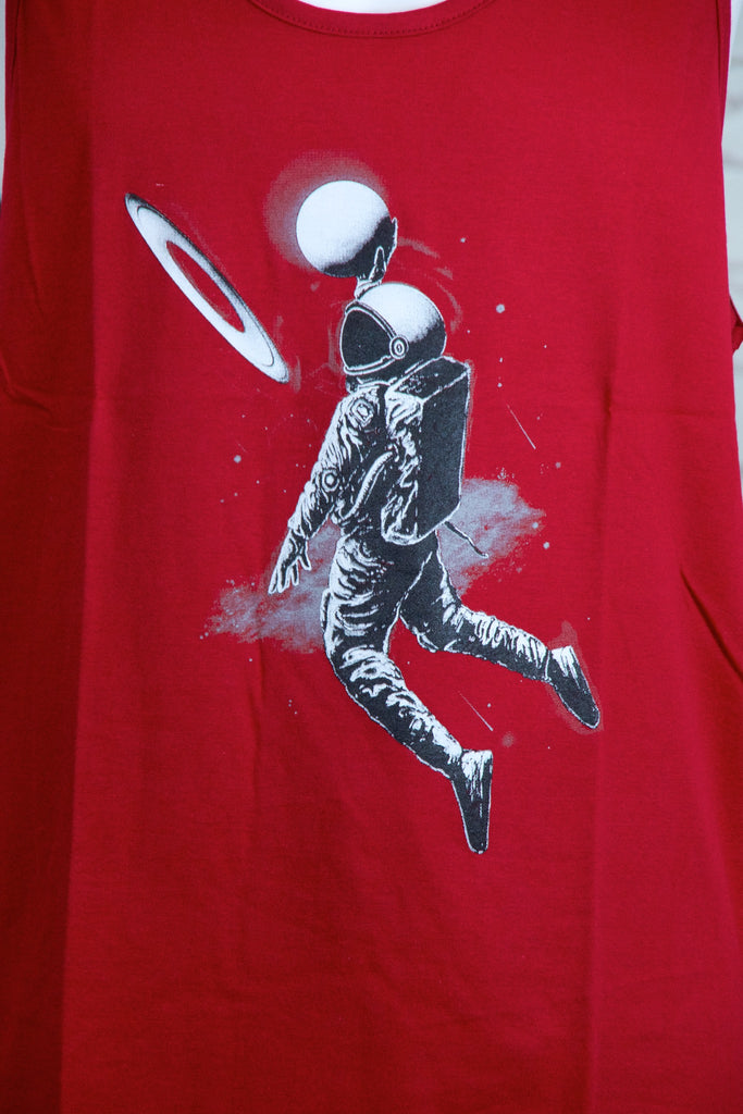 Tank Top | Space Basketball - aqua, beach, beach vibes, black, colours, graphic, green, man, men, red, Tank Top, teal, unisex, world - Wander Emporium