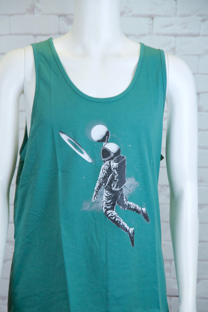 Tank Top | Space Basketball - aqua, beach, beach vibes, black, colours, graphic, green, man, men, red, Tank Top, teal, unisex, world - Wander Emporium