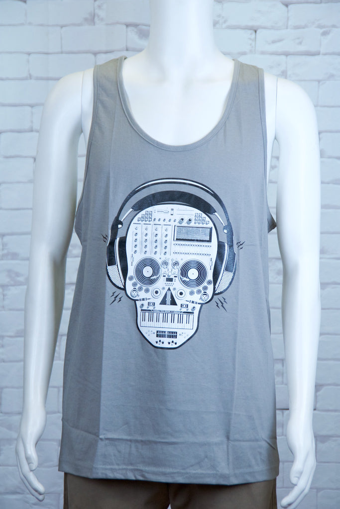 Tank Top | Headphones - 3d glasses, aqua, black, colours, graphic, green, man, men, monkey, red, see no evil, Tank Top, teal, unisex, world - Wander Emporium