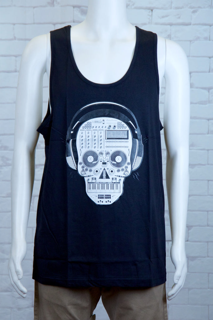 Tank Top | Headphones - 3d glasses, aqua, black, colours, graphic, green, man, men, monkey, red, see no evil, Tank Top, teal, unisex, world - Wander Emporium