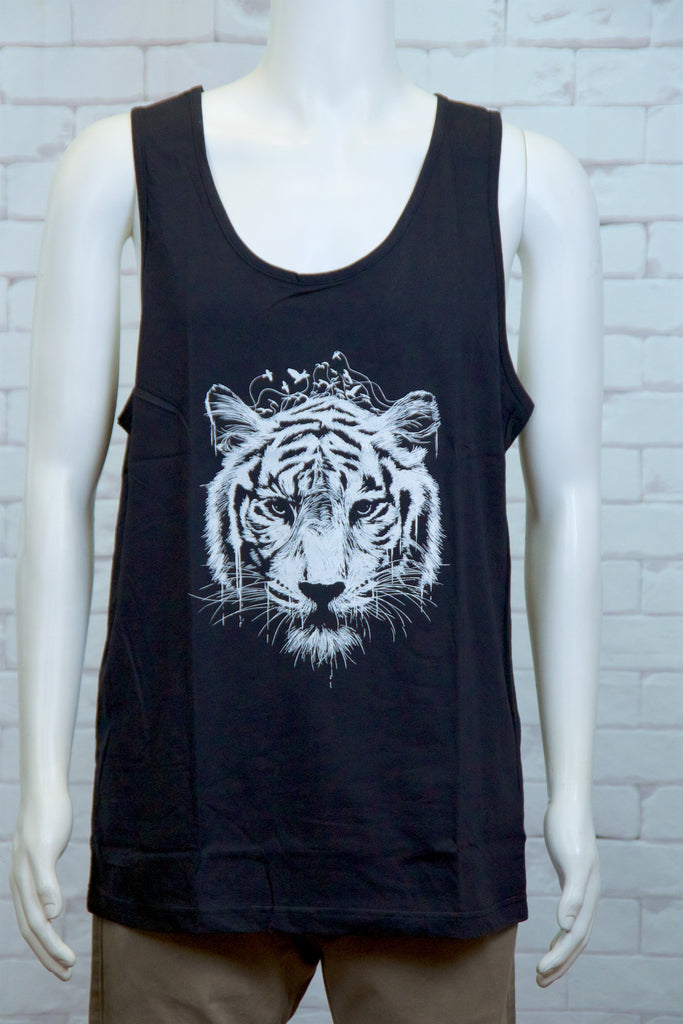 Tank Top | Tiger - aqua, beach, beach vibes, black, colours, graphic, green, man, men, record player, records, red, Tank Top, teal, unisex, world - Wander Emporium