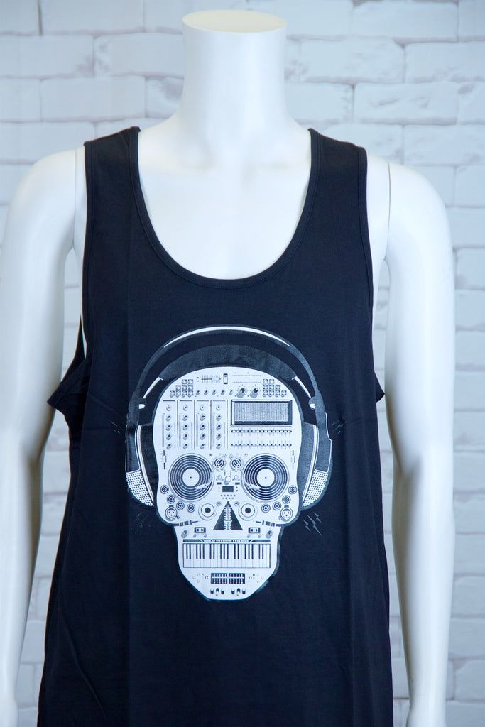 Tank Top | Headphones - 3d glasses, aqua, black, colours, graphic, green, man, men, monkey, red, see no evil, Tank Top, teal, unisex, world - Wander Emporium