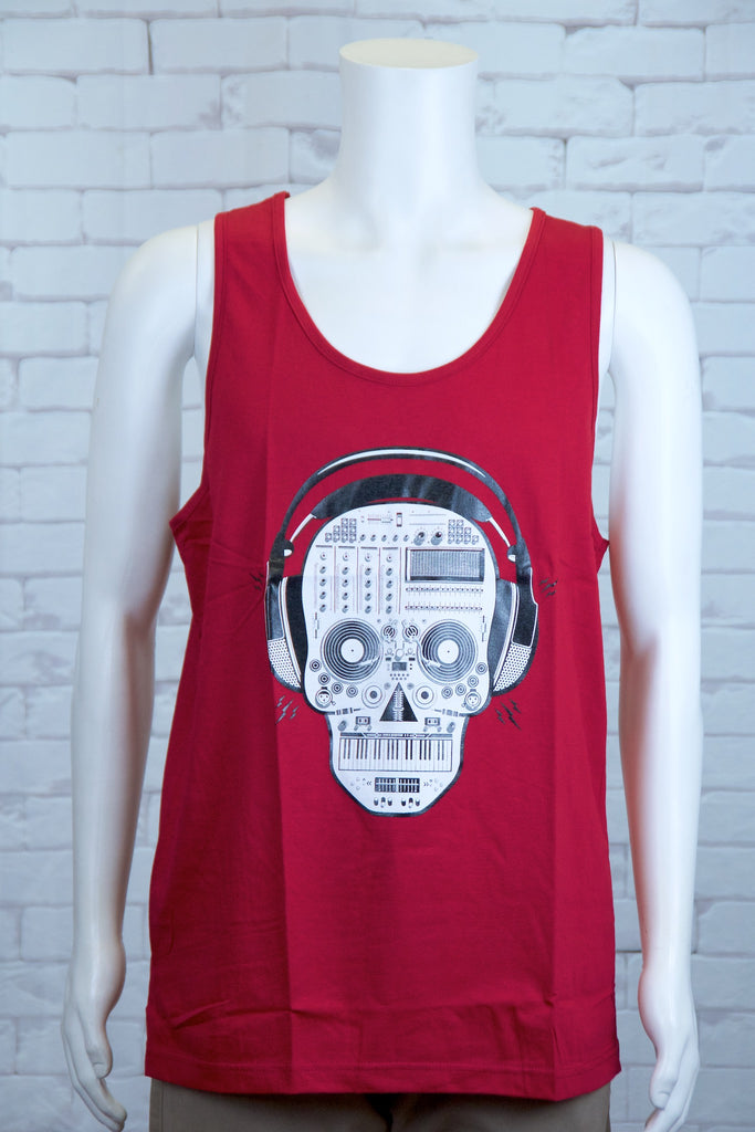 Tank Top | Headphones - 3d glasses, aqua, black, colours, graphic, green, man, men, monkey, red, see no evil, Tank Top, teal, unisex, world - Wander Emporium
