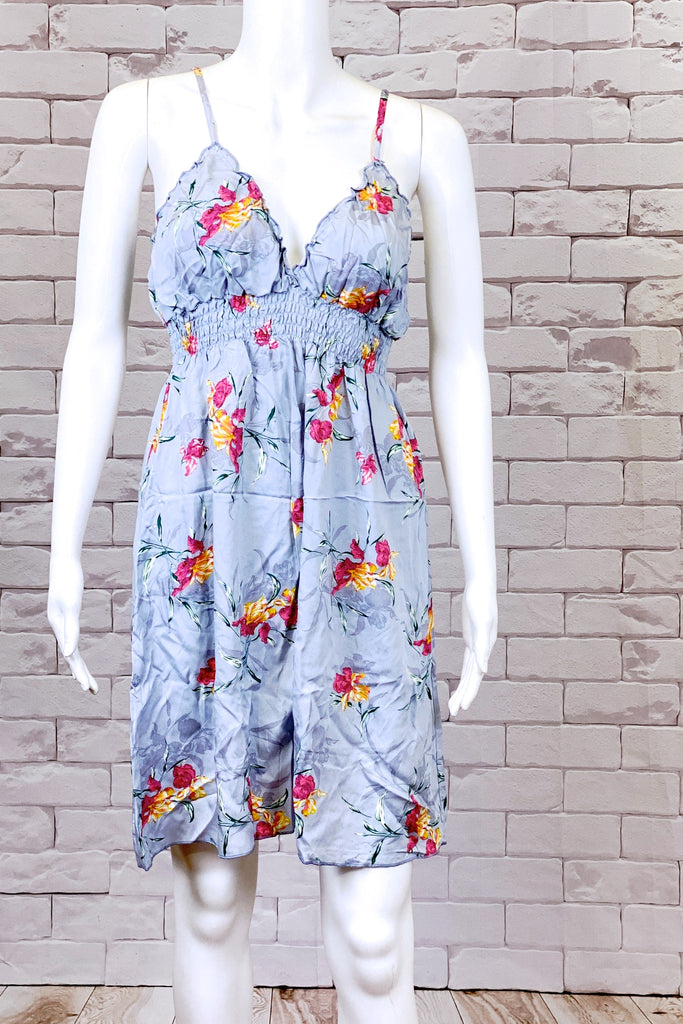 Julie Dress | Knee Length - baby doll, boho, clothing, dress, floral, ruffled, sexy, short, summer, v front - Wander Emporium
