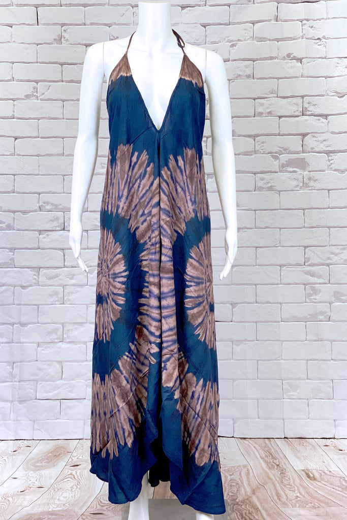 Tie Dye Halter Dress | Maxi - boho, bold, chik, clothing, dress, halter, sexy, summer, Tie  Dye, tie dyed - Wander Emporium