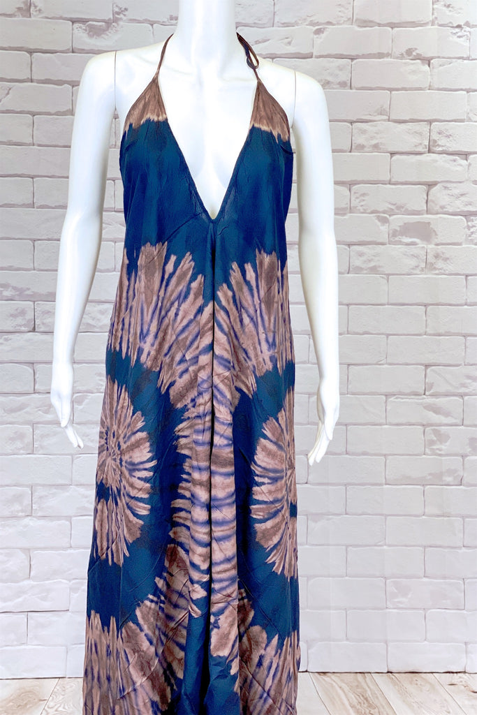 Tie Dye Halter Dress | Maxi - boho, bold, chik, clothing, dress, halter, sexy, summer, Tie  Dye, tie dyed - Wander Emporium