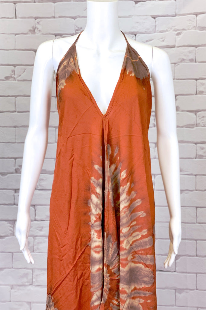 Tie Dye Halter Dress | Maxi - boho, bold, chik, clothing, dress, halter, sexy, summer, Tie  Dye, tie dyed - Wander Emporium