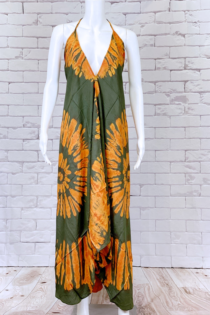 Tie Dye Halter Dress | Maxi - boho, bold, chik, clothing, dress, halter, sexy, summer, Tie  Dye, tie dyed - Wander Emporium