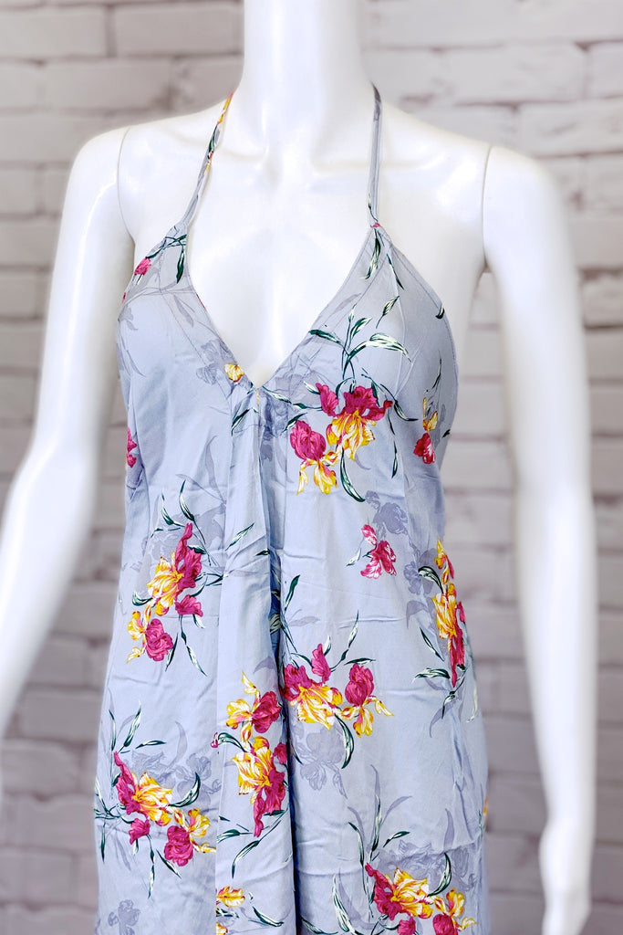 Halter Dress | Maxi - boho, bold, chik, clothing, dress, floral, halter, long, maxi, sexy, summer - Wander Emporium