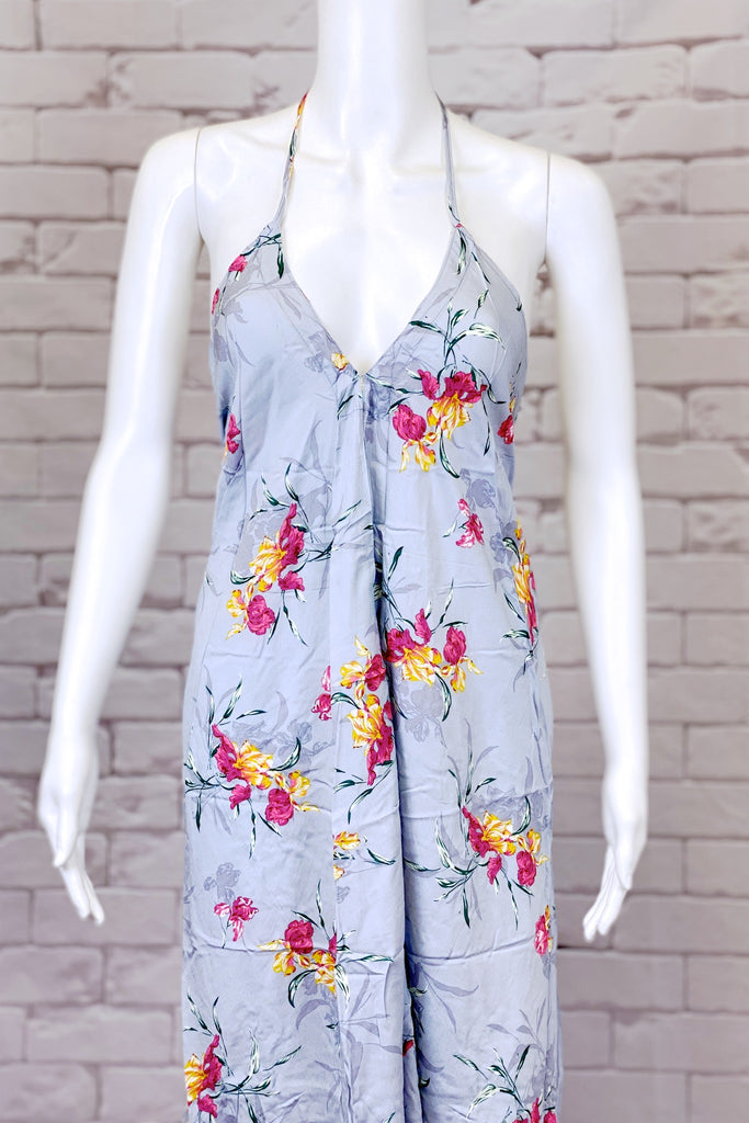 Halter Dress | Maxi - boho, bold, chik, clothing, dress, floral, halter, long, maxi, sexy, summer - Wander Emporium