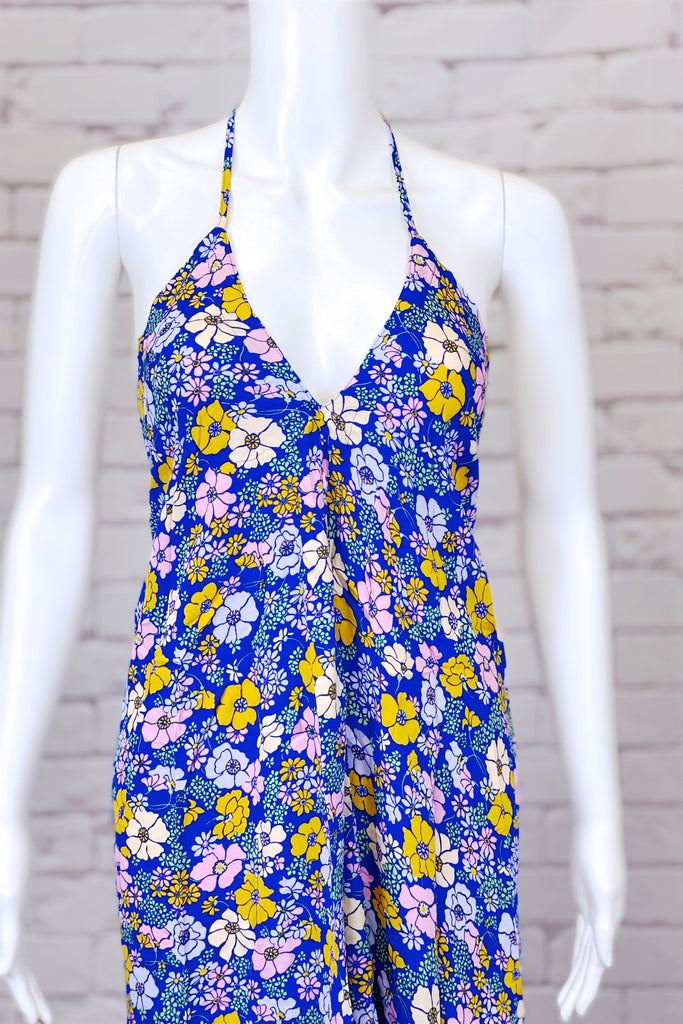 Halter Dress | Maxi - boho, bold, chik, clothing, dress, floral, halter, long, maxi, sexy, summer - Wander Emporium