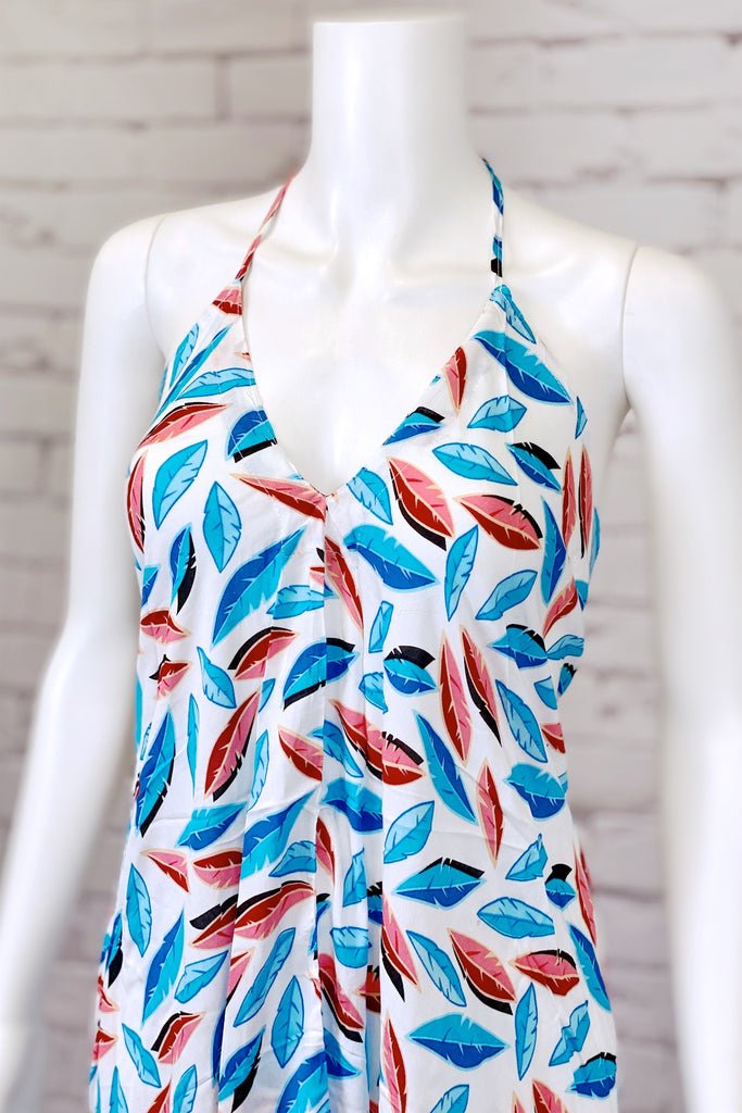 Halter Dress | Maxi - boho, bold, chik, clothing, dress, floral, halter, long, maxi, sexy, summer - Wander Emporium