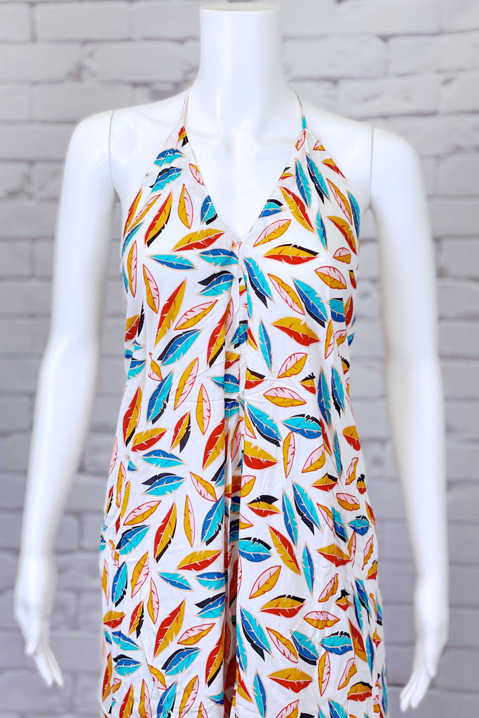 Halter Dress | Maxi - boho, bold, chik, clothing, dress, floral, halter, long, maxi, sexy, summer - Wander Emporium