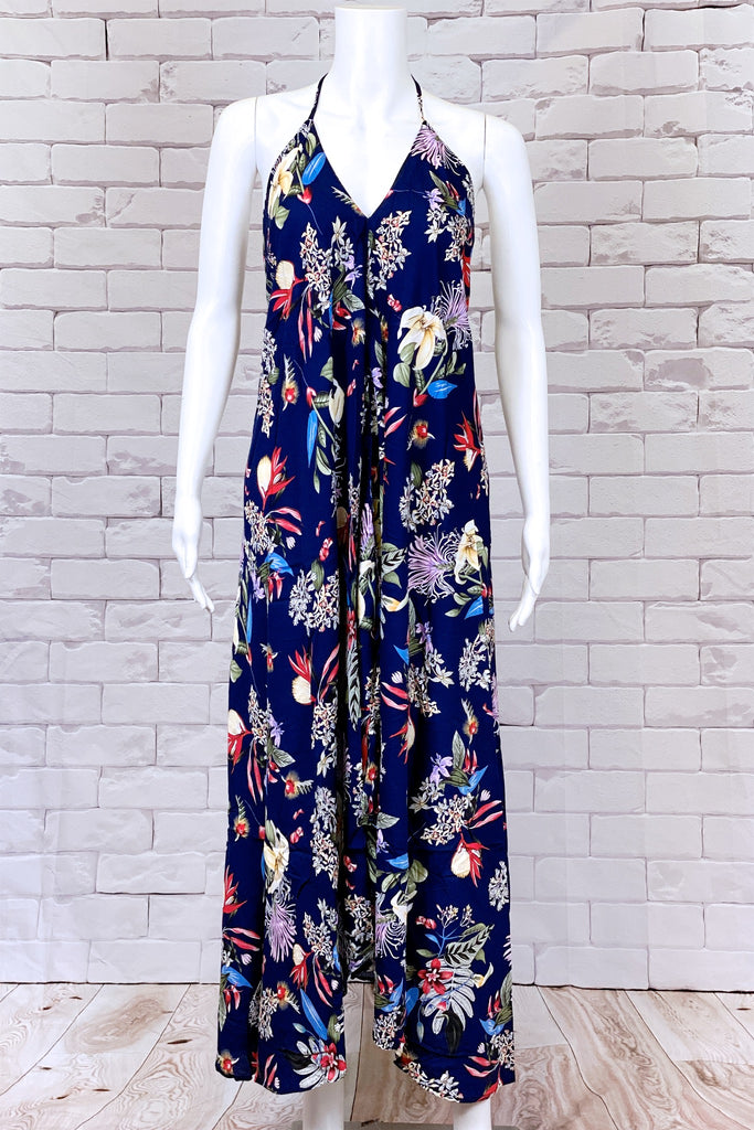 Halter Dress | Maxi - boho, bold, chik, clothing, dress, floral, halter, long, maxi, sexy, summer - Wander Emporium