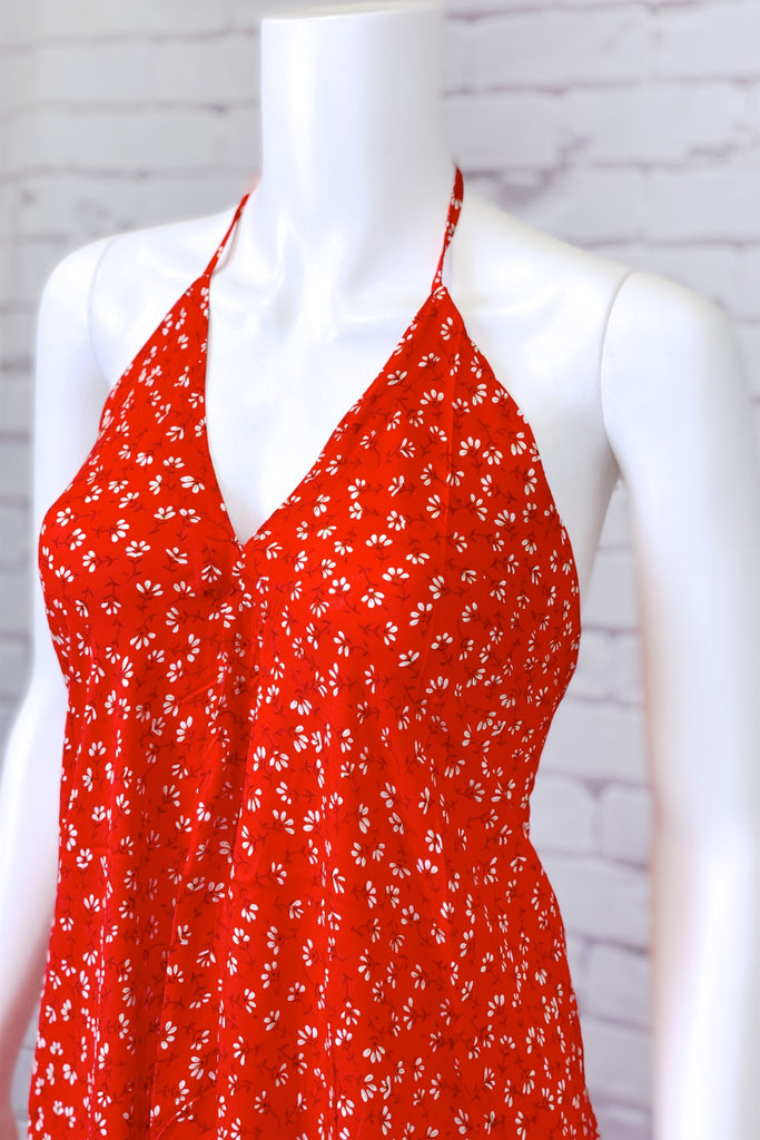 Halter Dress | Maxi - boho, bold, chik, clothing, dress, floral, halter, long, maxi, sexy, summer - Wander Emporium