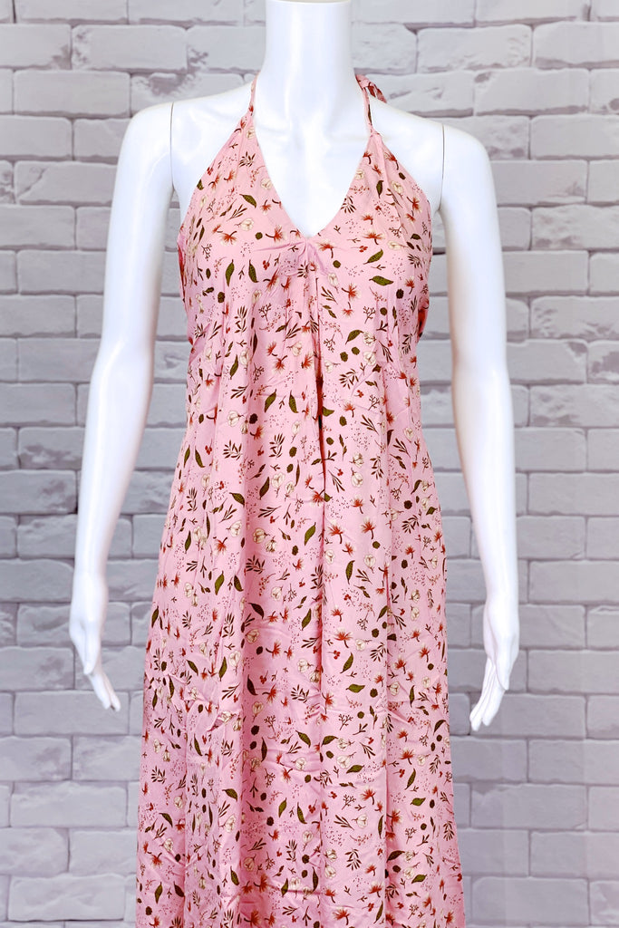 Halter Dress | Maxi - boho, bold, chik, clothing, dress, floral, halter, long, maxi, sexy, summer - Wander Emporium