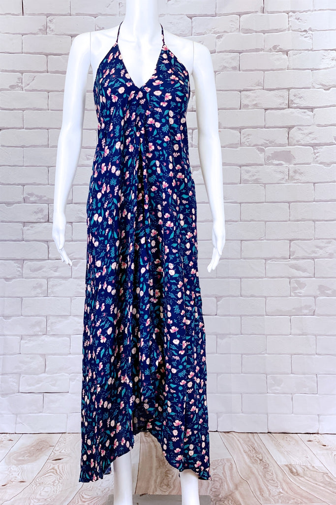 Halter Dress | Maxi - boho, bold, chik, clothing, dress, floral, halter, long, maxi, sexy, summer - Wander Emporium