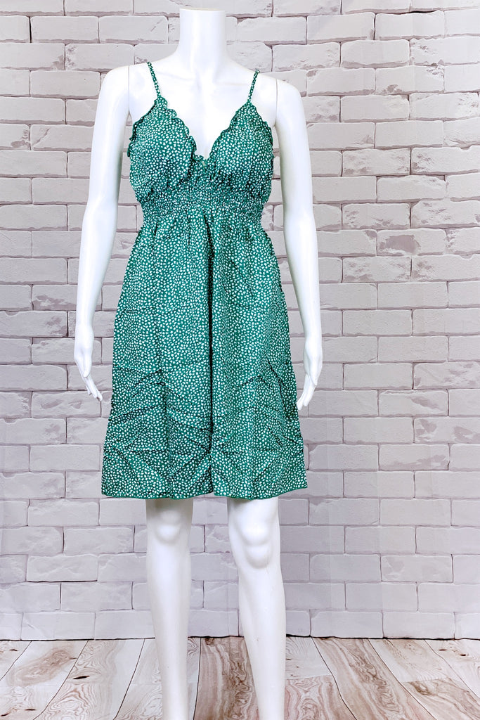 Julie Dress | Knee Length - baby doll, boho, clothing, dress, floral, ruffled, sexy, short, summer, v front - Wander Emporium