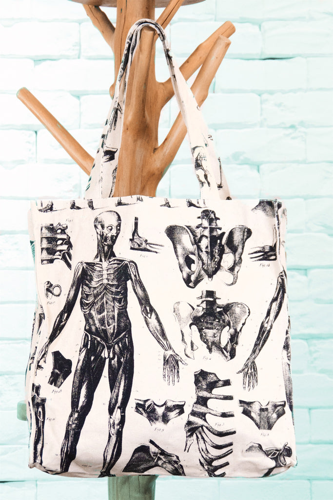 Tote Bag | Anatomy - bag, beach bag, book bag, hand printed, rattlesnake, Shopper, snakes, Tote, tote bag - Wander Emporium
