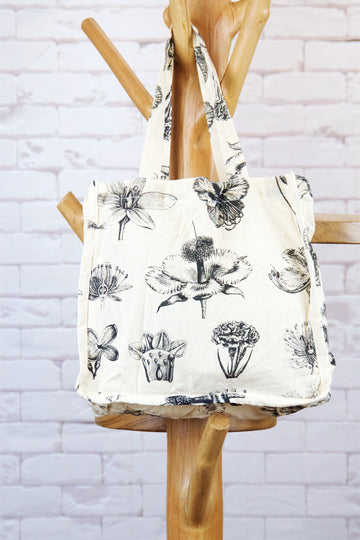 Small Shopper | Flowers - bag, flowers, purse, Shopper, small, Tote, tote bag, wild, wild flowers - Wander Emporium