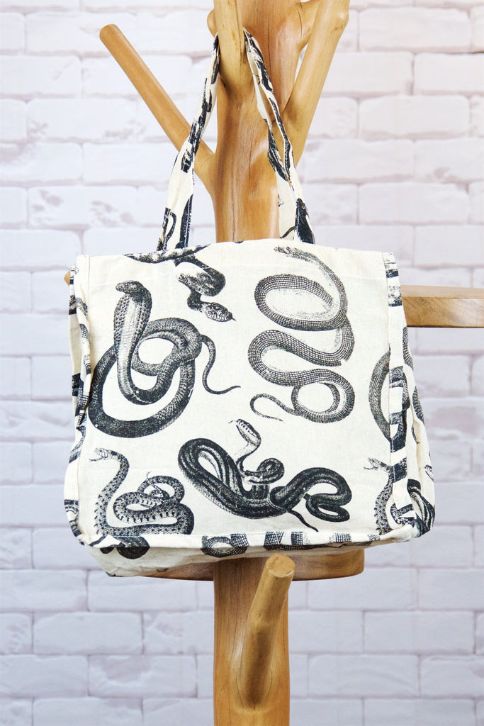 Small Shopper | Snakes - bag, biology, purse, rattlesnake, Shopper, small, snake, snakes, Tote, tote bag - Wander Emporium