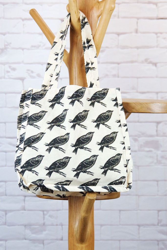 Small Shopper | Warblers - bag, birds, love birds, purse, Shopper, small, Tote, tote bag, warbler, warblers - Wander Emporium
