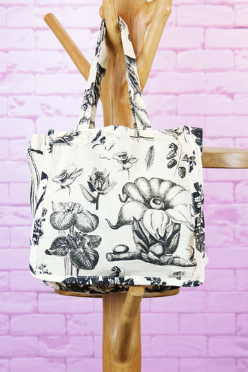 Small Shopper | Wild flowers - bag, flowers, purse, Shopper, small, Tote, tote bag, wild, wild flowers - Wander Emporium