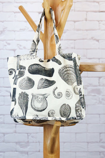 Small Shopper | Shells - bag, purse, shell pattern, shells, Shopper, small, Tote, tote bag - Wander Emporium