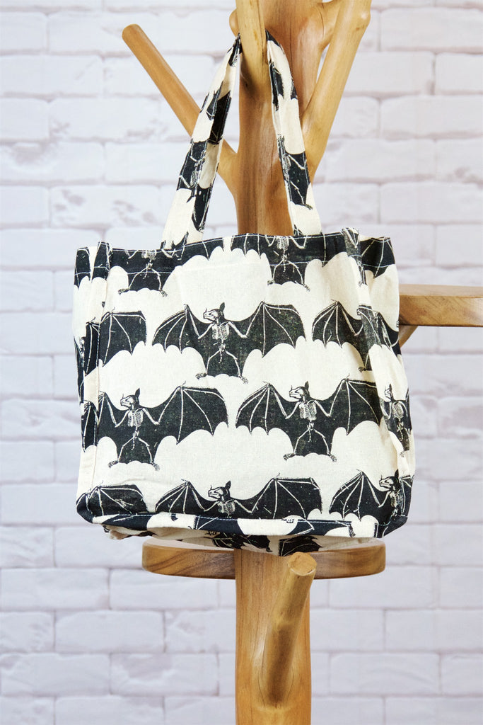 Small Shopper |Bats - bag, butterfly, lunch bag, purse, small, Tote, tote bag - Wander Emporium