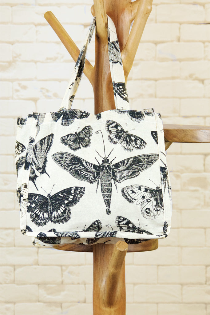 Small Shopper | Moth - bag, butterfly, lunch bag, purse, small, Tote, tote bag - Wander Emporium